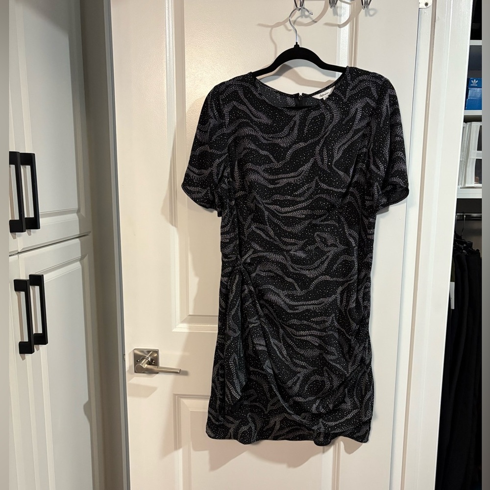Reitmans Black and White Print Mini Dress